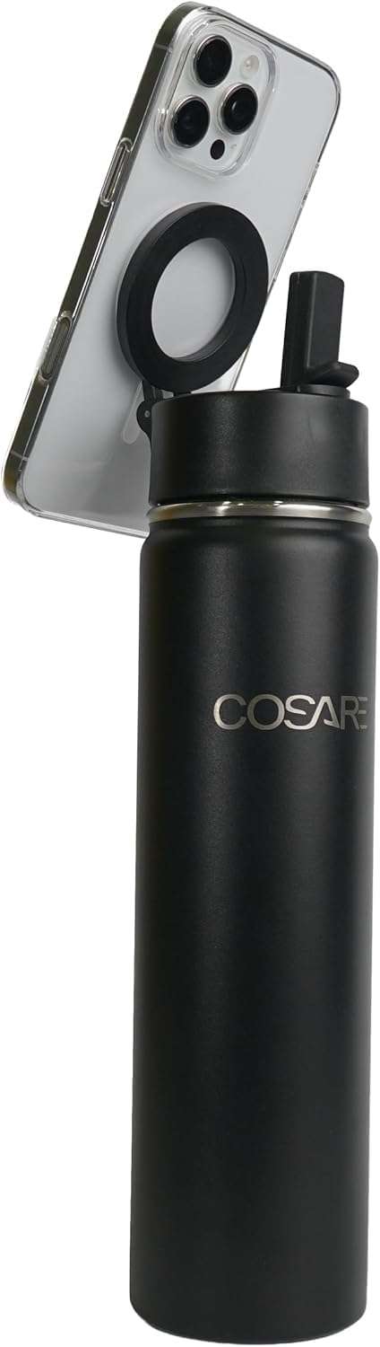 COSARE 25oz Magnetic Water Bottle – Stainless Steel Insulated Bottle with Leak Proof Lid – Reusable Double Wall Sports Bottle for Gym, Office & Travel – BPA-Free Hot & Cold Drink Thermos 1