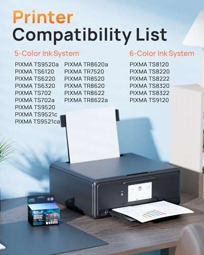 E-Z Ink Compatible TS9120 Ink Cartridge Replacement for Canon PGI-280XXL CLI-281XXL PGI 280XXL CLI 281XXL to use with PIXMA TS8320 TS8220 TS8120 (PGBK, Black, Photo Blue, Cyan, Magenta, Yellow) 6 Pack 3