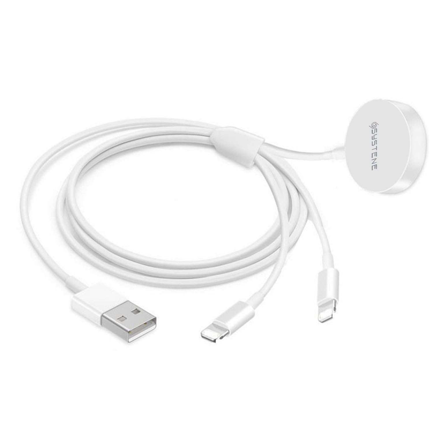 Watch Charger Cable Compatible for iWatch Series 8 7 6 5 4 3 2 1 SE1 SE2, Watch Charging Cord, 3 in 1 Portable Phone and Watch Charger Compatible for 14/13/12/11/Pro/Max/XS/X/Airdops/Pad Series 1