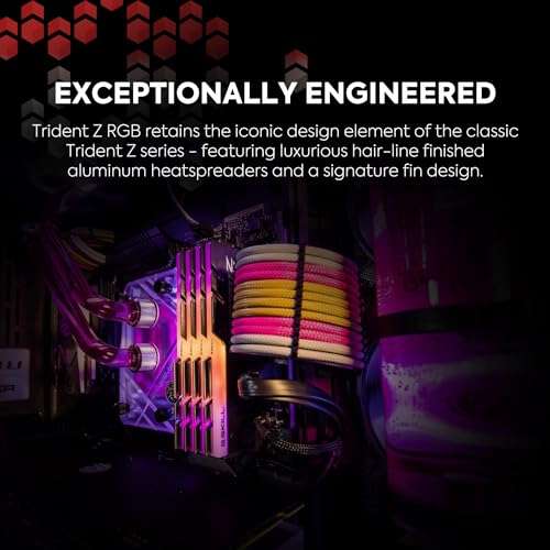 G.SKILL Trident Z RGB Series DDR4 RAM (XMP) 16GB (2x8GB) 3600MT/s CL18-22-22-42 1.35V Intel AMD Desktop Computer Memory U-DIMM (F4-3600C18D-16GTZRX) 4