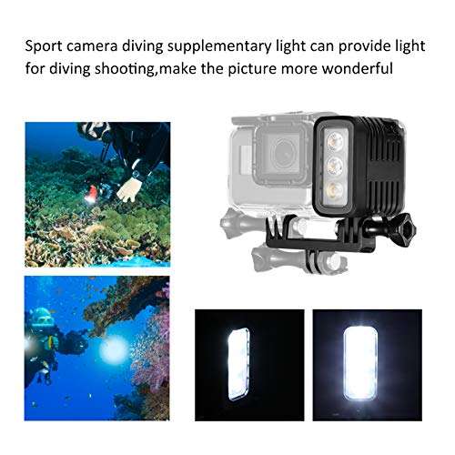 Underwater Video Light, 98ft(30m) Diving Light 3 Brightness Dimmable Waterproof LED Video Fill Night Light for GOPRO Hero 4/3+/3/2/1/sj4000/sj5000/sj6000/for Xiaomi Yi 5