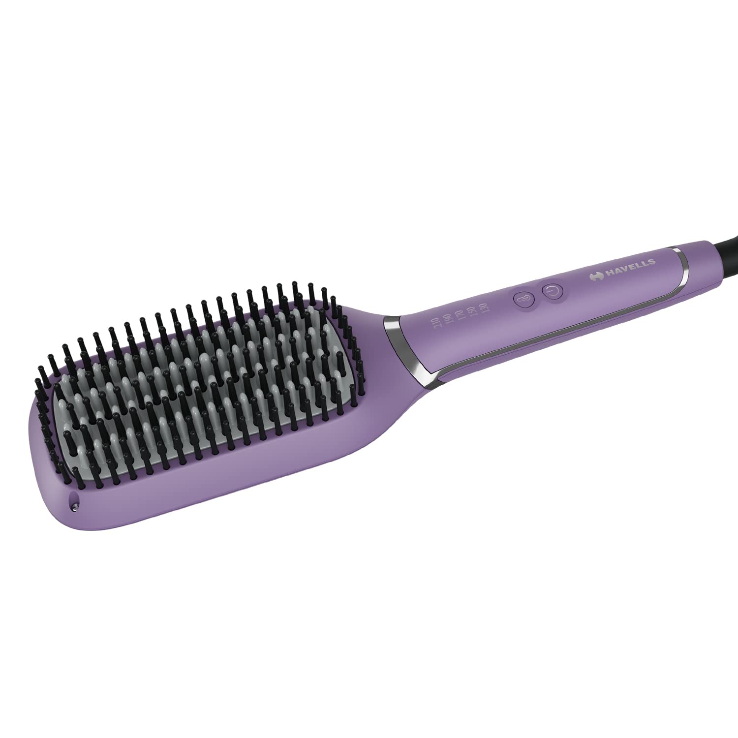 Havells HS4201 50 Watts Keratin Infused Hair Straightening Brush with Temperature Control, suited for all hair types, comes with Worldwide Voltage (Purple)