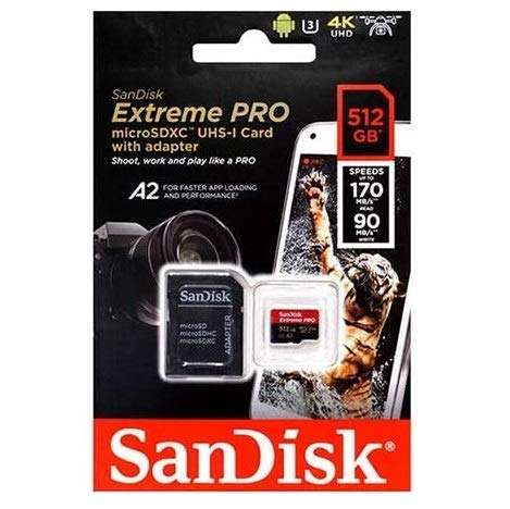 SanDisk Extreme Pro 512GB Micro SDXC Memory Card Works with Sony Cyber-Shot DSC-HX99, DSC-RX0 II Compact Camera (SDSQXCZ-512G-GN6MA) Bundle with (1) Everything But Stromboli MicroSD Card Reader 2