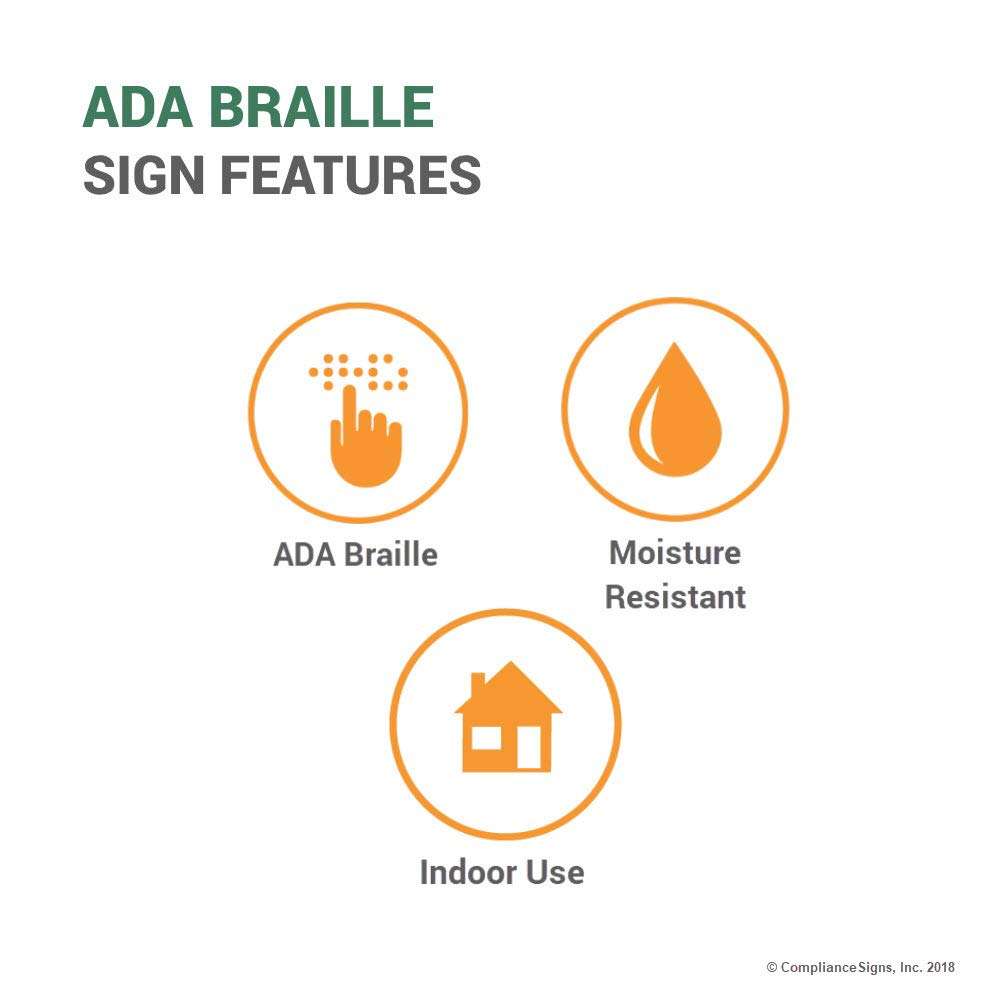 ComplianceSigns.com Electrical Room Sign, ADA-Compliant Braille and Raised Letters, 8x4 in. White on Black Acrylic with Adhesive Mounting Strips, American Made Safety Signs for the Workplace 4