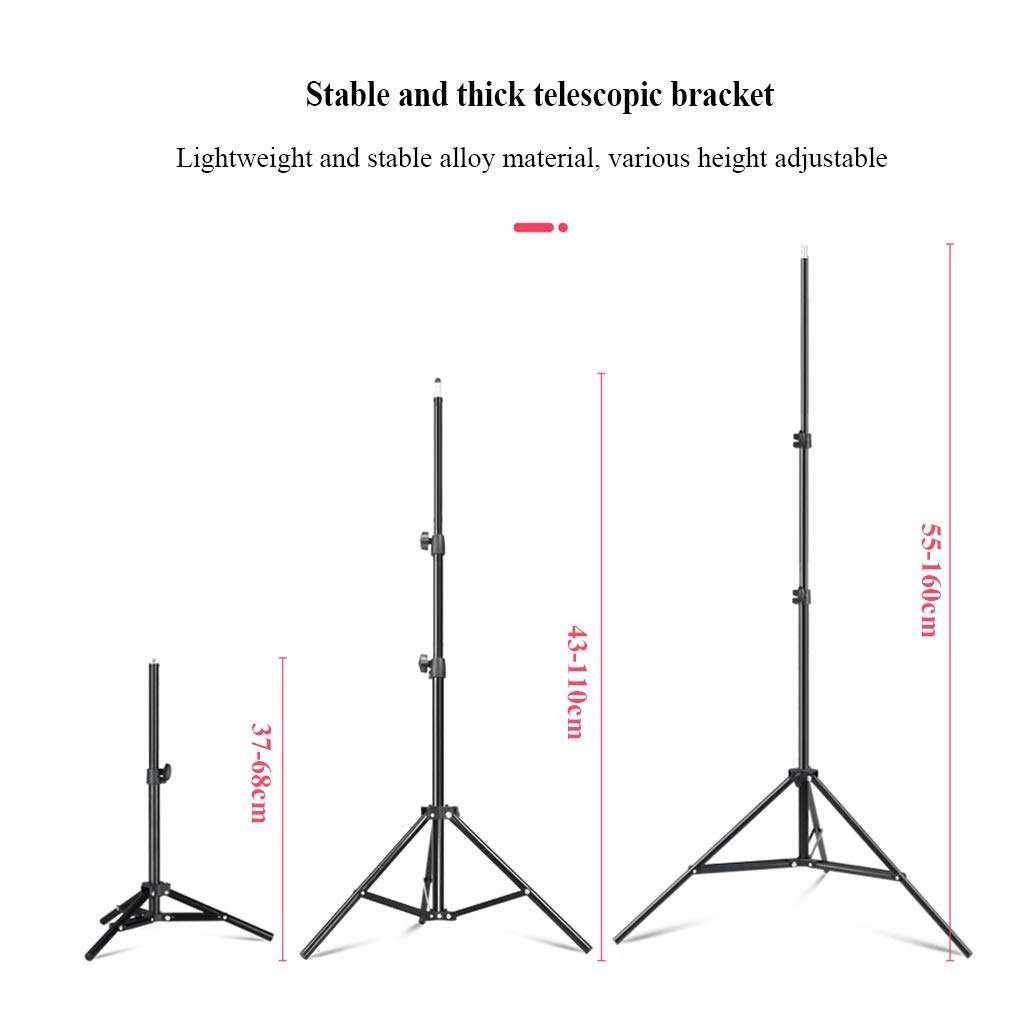 QFFL LED Ring Light Floor-Standing LED Ring Fill Light Soft Light 3 Colors with Tripod Stand and Phone Holder USB Interface Power Supply for Makeup Video Photography (Color : 55-160CM) 6