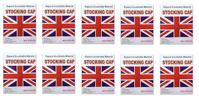 ATHRAVFIT England Single Stocking Cap, Wig Caps, Singh Net Stocking Caps for Wigs Stretchy Nylon Wig Caps Wig Caps for Women Men, (White Pack of 10) 1