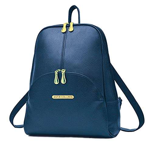 ASTIR COLLEEN Vegan Lather Women/Girls Backpack (Moon) (Blue), 20 Liter 1