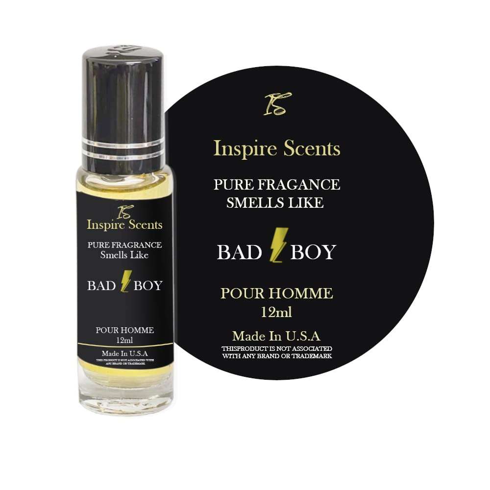 INSPIRE SCENTS Fragrance Perfume Oil Bad Boy Cologne Roll On Body Oil for Men, 1 pack, 1.0 Fl Oz