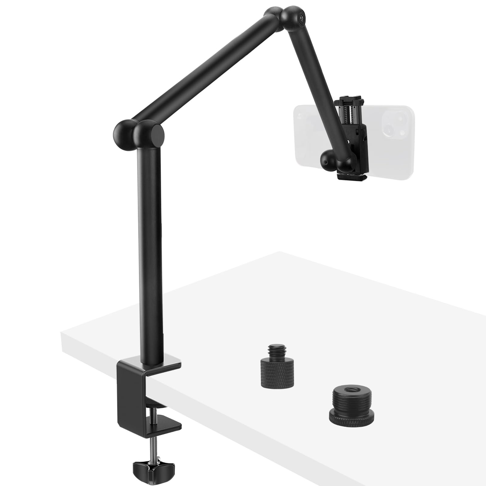 HEMMOTOP Magic Arm Desk Mount/Clamp, 28" Adjustable Camera Arm for iPad, Overhead iPhone Mount, for Yeti Snowball Microphone, Light, Webcam, Action Camera AS05 1