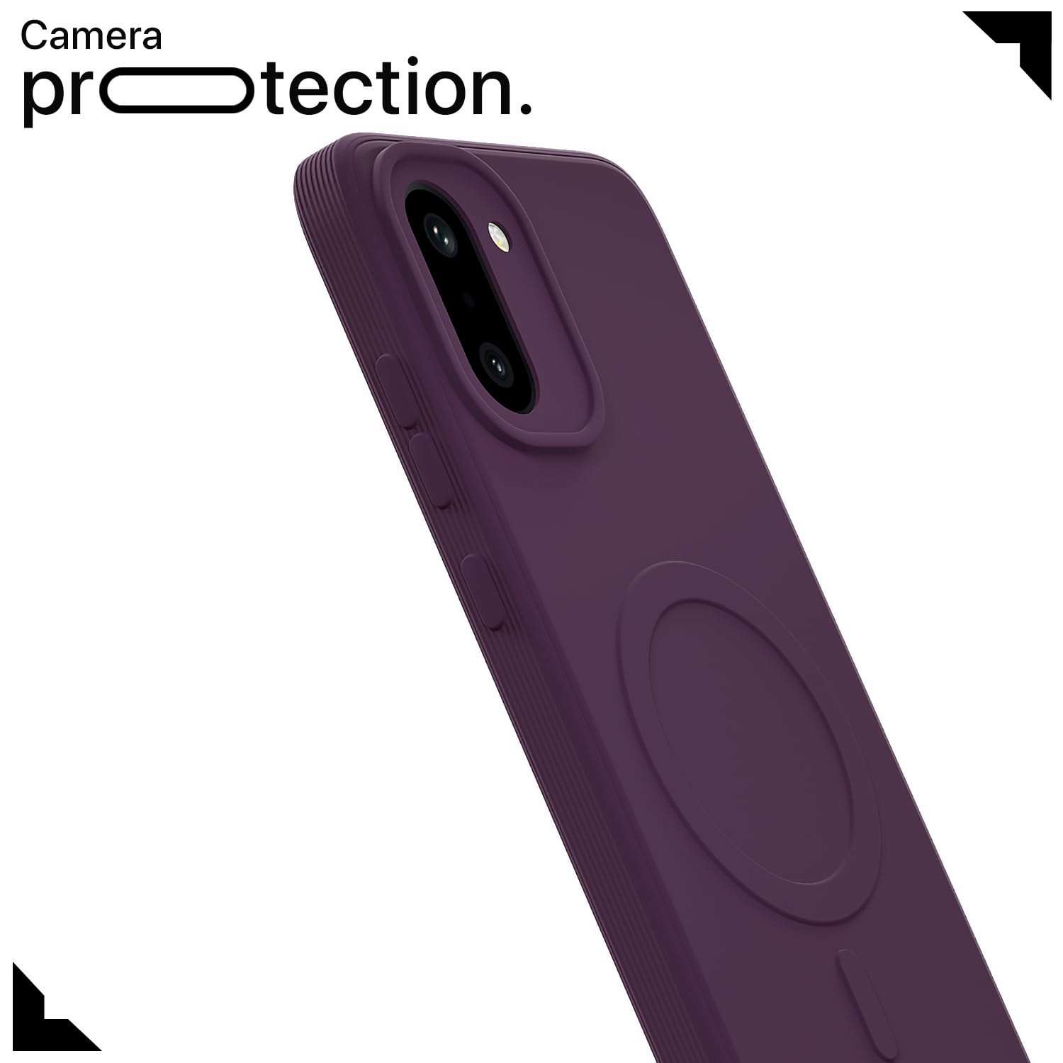 Outlouders Back Cover for OnePlus 15R 5G Soft Matte Silicone Cover with Slim Fit | Mag-Safe Logo (Not Mag-Safe Compatible) | Shockproof | Camera Protection Bumper Case (Purple) 6