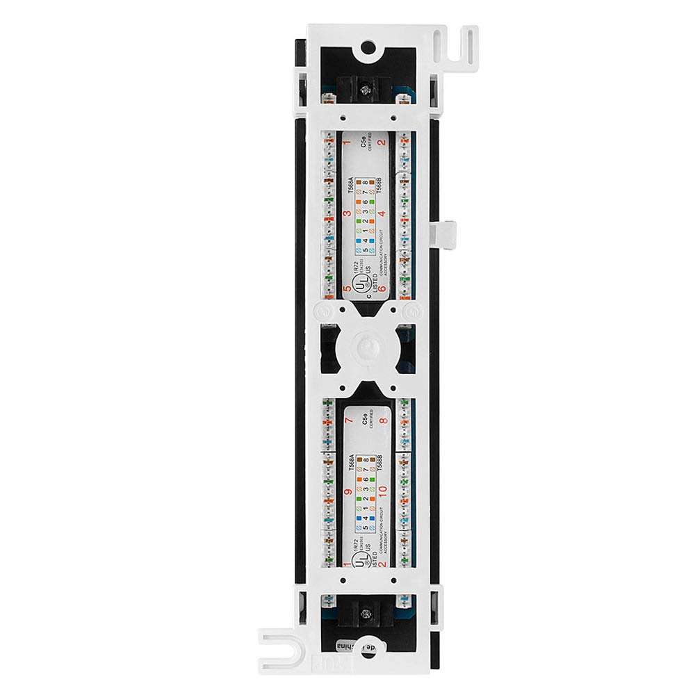 Cmple – 12 Port Cat5e, Cat 5 Vertical Mini Patch Panel Network Wall Mount Punchdown Category 5e Bracket Surface 110 Type (568A/B Compatible) 4