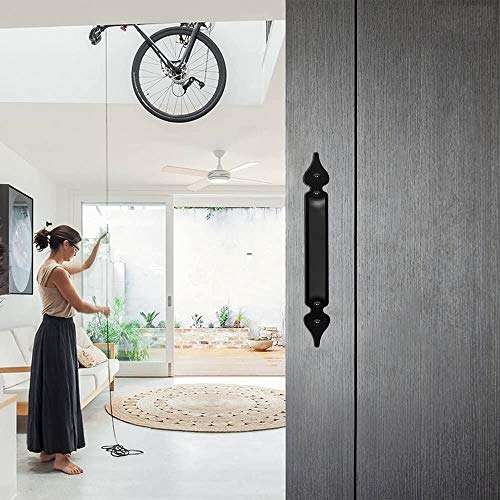 10 Inch Sliding Barn Door Pull Gate Handles Frosted Black 1 Pack 2