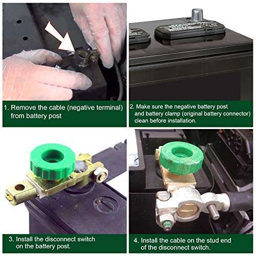 CZC AUTO Battery Quick Disconnect Switch Top Post Cut/Shut Off Switch Master Isolator for Boat, Car, Truck, RV, Camper, Tractor Vehicles 5