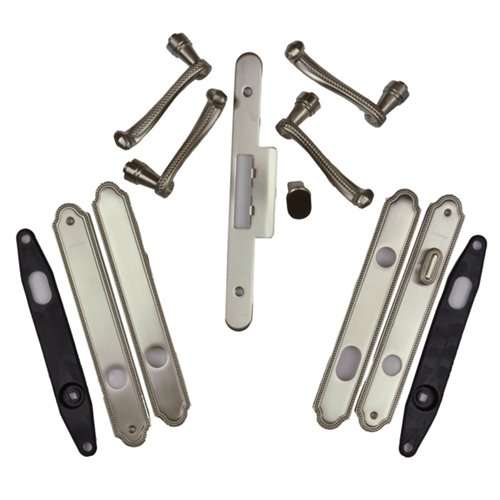 Andersen Whitmore Style (Double Active) Hinged Door Hardware Set in Satin Nickel