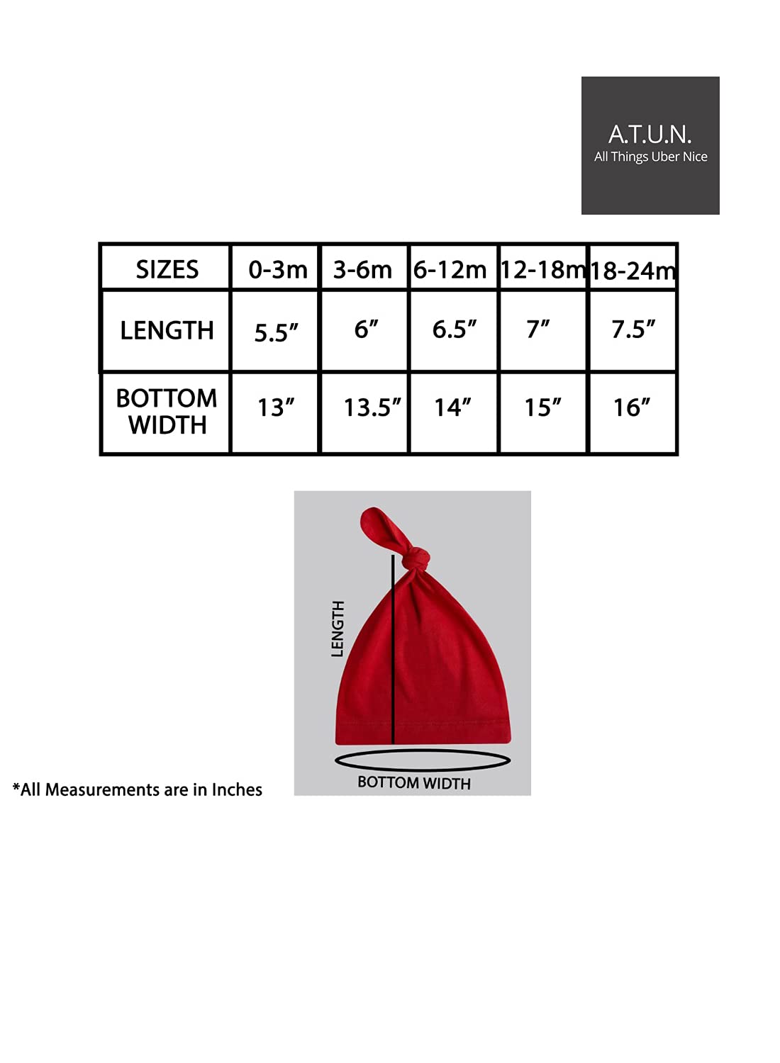 A.T.U.N. (ALL THINGS UBER NICE) Baby Unisex Gown with Knot Hat Set (BSET SAK_Mustard-Navy_12-18M) 6