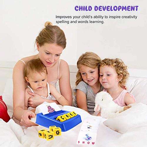 SOKULA Word Matching Letter Game, Letter Matching Board Game Toy Educational Learning Alphabet Recognition Spelling Reading Memory Game for Kindergarten Preschool Children Kids Boys Girls 6