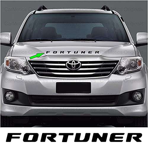 CarMetics - 9F-7OZI-RA5Z Fortuner 3D Letters for Toyota Fortuner Glossy Black - 3D Letters 3D Logo 3D Sticker fortuner Accessories 4