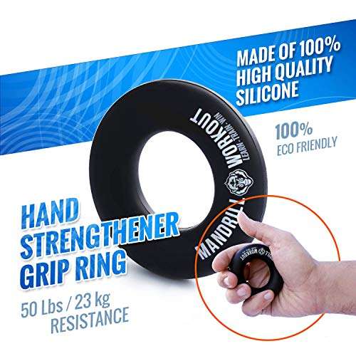 Hand Grip Strengthener (4 Pack) Forearm Exerciser Adjustable Resistance Hand Gripper, Finger Stretcher, Grip Ring and Finger Exerciser for Men and Women, Injury Recovery and Muscle Builder 5