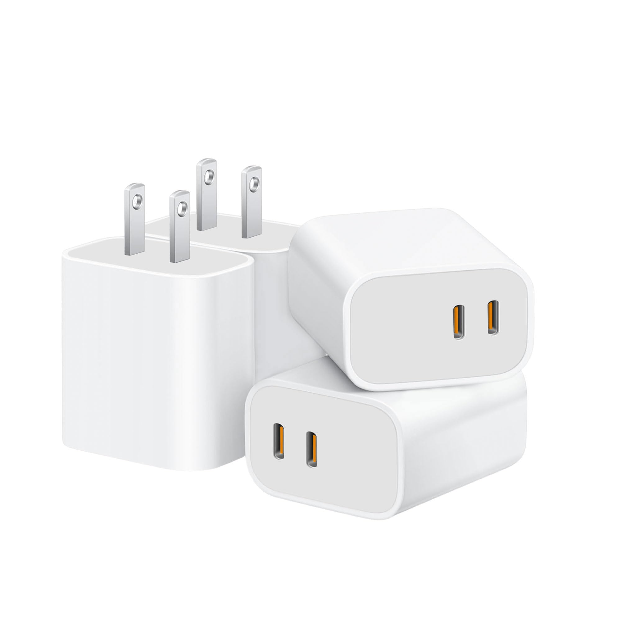 30W Dual USB-C Wall Charger 4-Pack, Compact Portable Charger for USB-C Devices and Compatible with iPhone 17/16/15 1