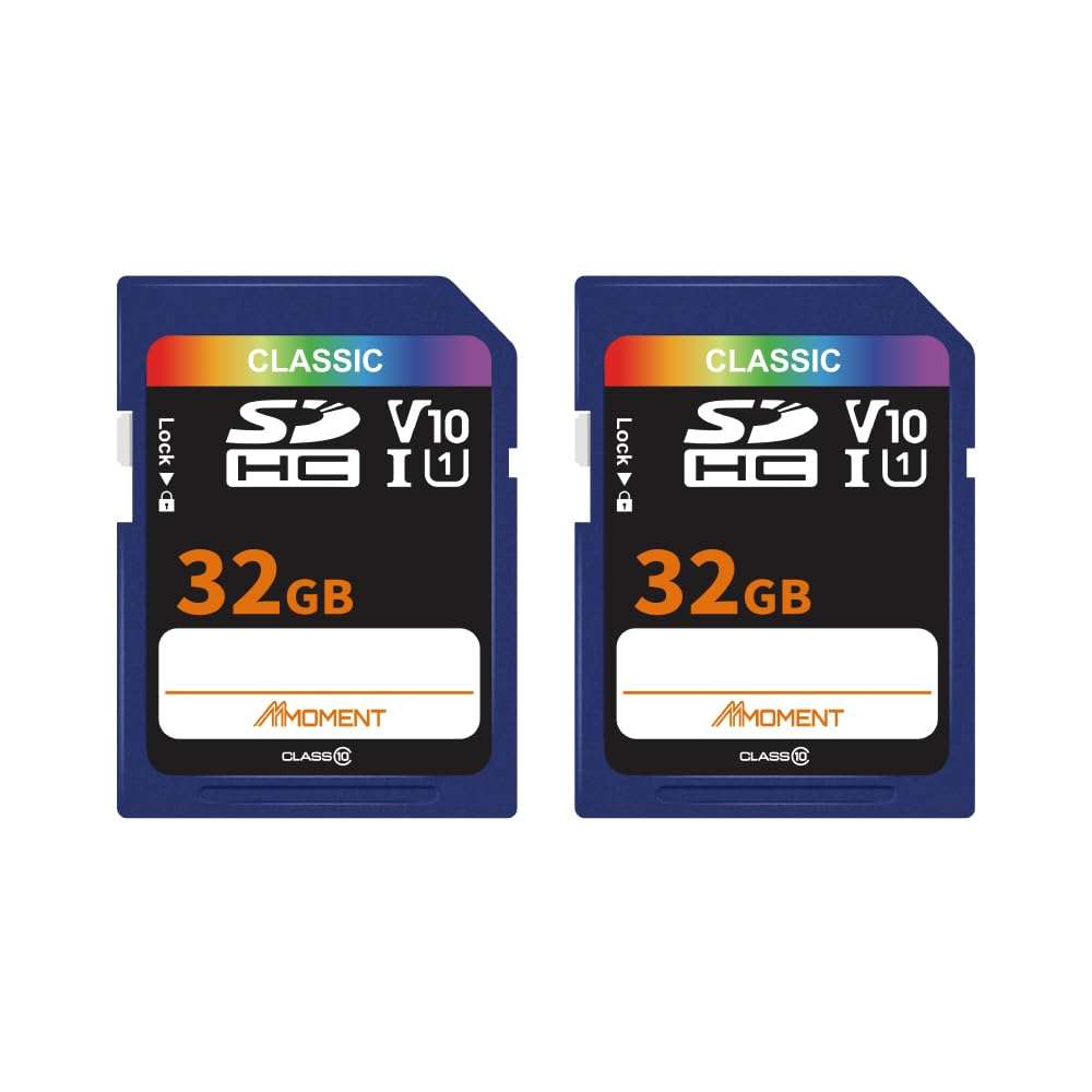 MMOMENT 32GB (2Pack) Full-Size SD, SDHC Card Compatible with Camera Full HD Video, PC, UHS-I, U1, V10, Class 10, Read Speed Up to 97 MB/s,Write Speed Up to 25MB/s 1