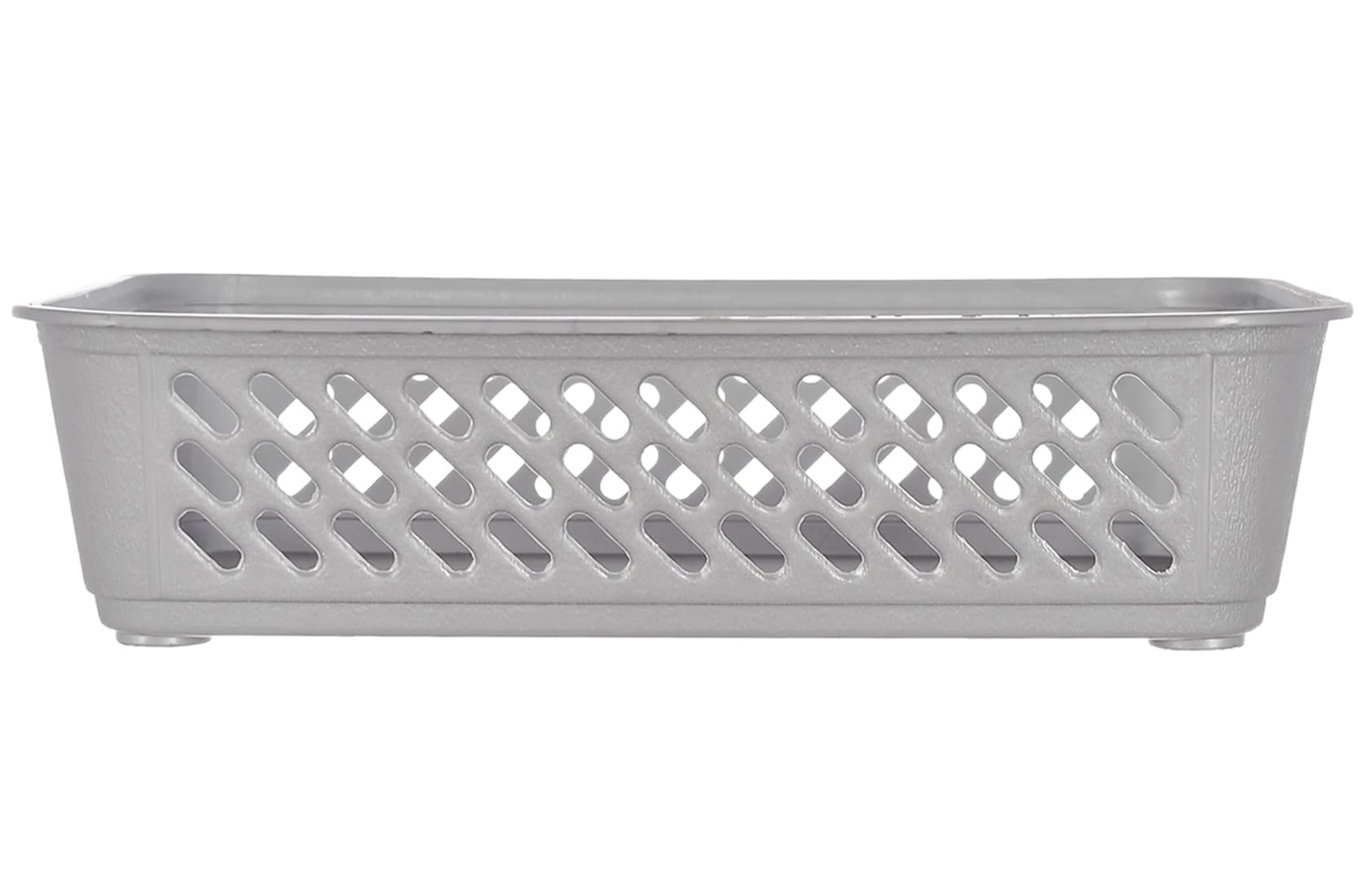 Kuber Industries Multipurposes Super Tidy Plastic Basket, Organizer For Kitchen, Countertops, Cabinets, Bathrooms- Pack of 2 (Grey) -46KM0574 5