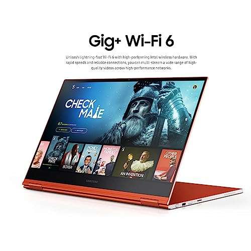 SAMSUNG Galaxy Chromebook Google Laptop Touchscreen Flip - 13.3 4K AMOLED Display - i5-10210U - Stylus Pen - Backlit Keyboard - Wi-Fi 6 - USB C - Fingerprint (8GB RAM| 256GB SSD+128G SD Card) 3