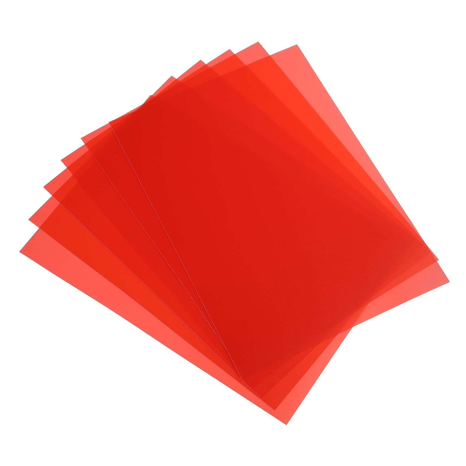 PATIKIL 20 Mil Clear PVC Binding Covers, 10 Pcs Front View Protector Un-Punched A4 Letter Size for Presentation, Report, Paper, Business Office Supply Document, Semi Transparent Red
