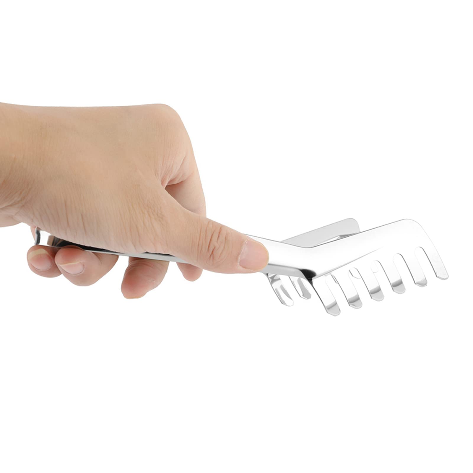 Spaghetti Tongs, Stainless Steel Comb Shaped Spaghetti Tongs Noodles Pasta Clip Pasta Server Kitchen Cooking Tool for Serving Pasta Salad Grilling and Frying 4