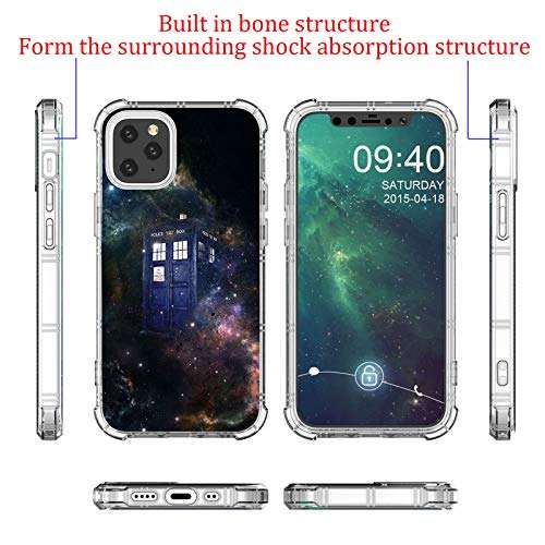 Goodsprout iPhone 12 Pro Max Case,Clear with Police Booth Under The Stars Pattern Design Plastic iPhone 12 Pro Max Case TPU Bumper Protective Case Compatible with Apple iPhone 12 Pro Max 2