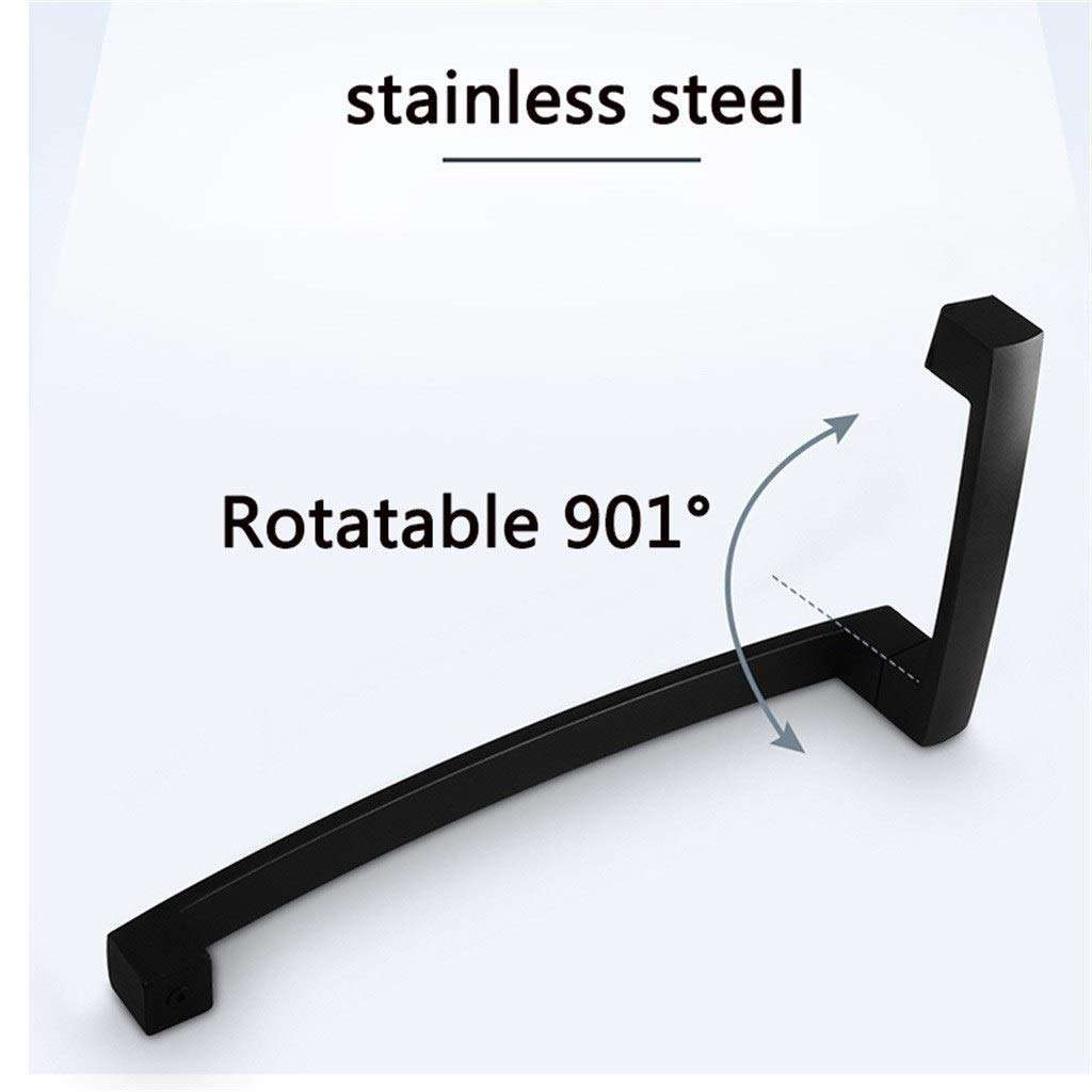 AWCPP Bathroom Handle Suitable for Family/Residential/Hotel/Clubhouse, Stainless Steel Glass Door Door Hardware Door Handle,Black,Hole Spacing 385Mm 6