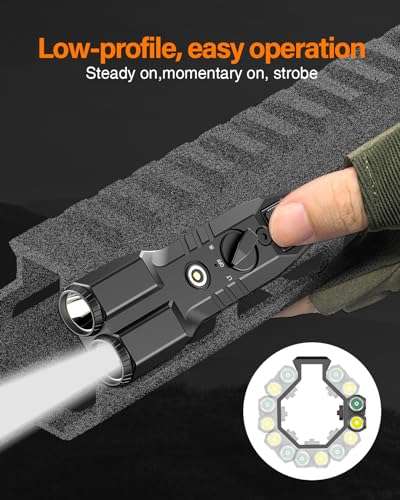 TOUGHSOUL MLOK Picatinny Mounted 1450 Lumen Flashlight 940nm IR Illuminator Infrared Flashlight Combo, Low-Profile Tactical Light with Built-in Rechargeable Battery (MLOK Mounted) 2