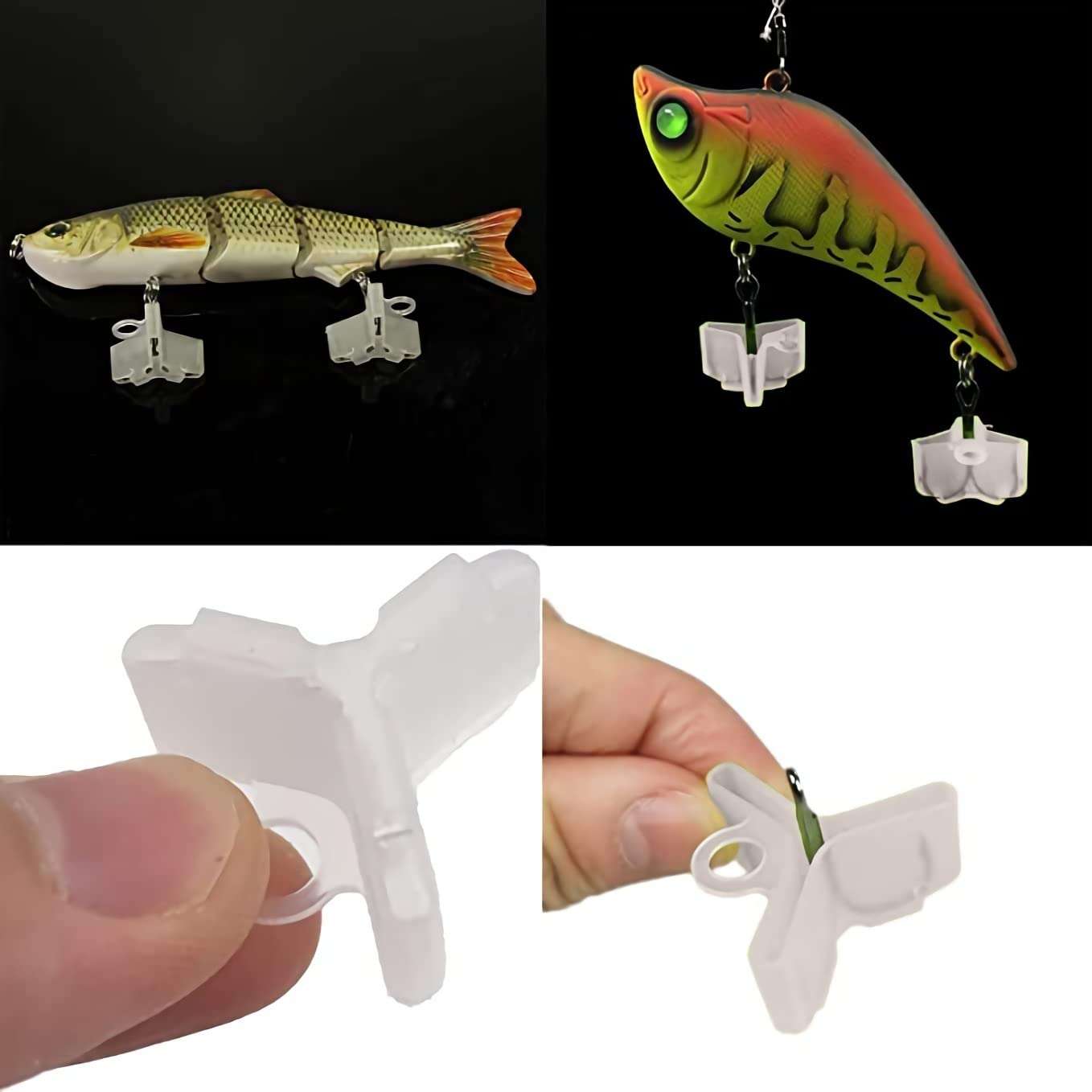 GaiRen 50 PCS Fishing Treble Hook Covers, Protector Bonnets for Fishing Lures 5Sizes 1# 2# 3# 4# 5# (White) 3