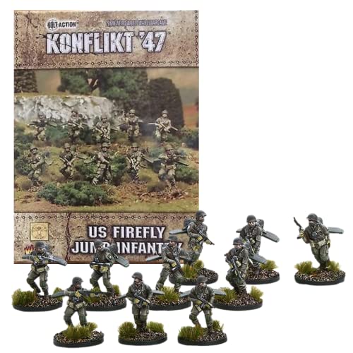 Wargames Delivered Bolt Action Konflikt '47 US Firefly Jump Infantry 28mm Konflict '47 WWII Tabletop Miniatures Model for Miniature Wargaming by Warlord Games