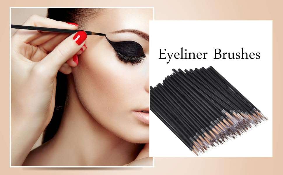 ayushicretiona 20 Pack Eyeliner Brush Applicator Cosmetic Eye Wands Makeup Tool 4