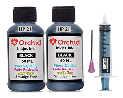Orchid Photo Quality Ink Refill Suitable for HP 21 Black Ink Cartridge