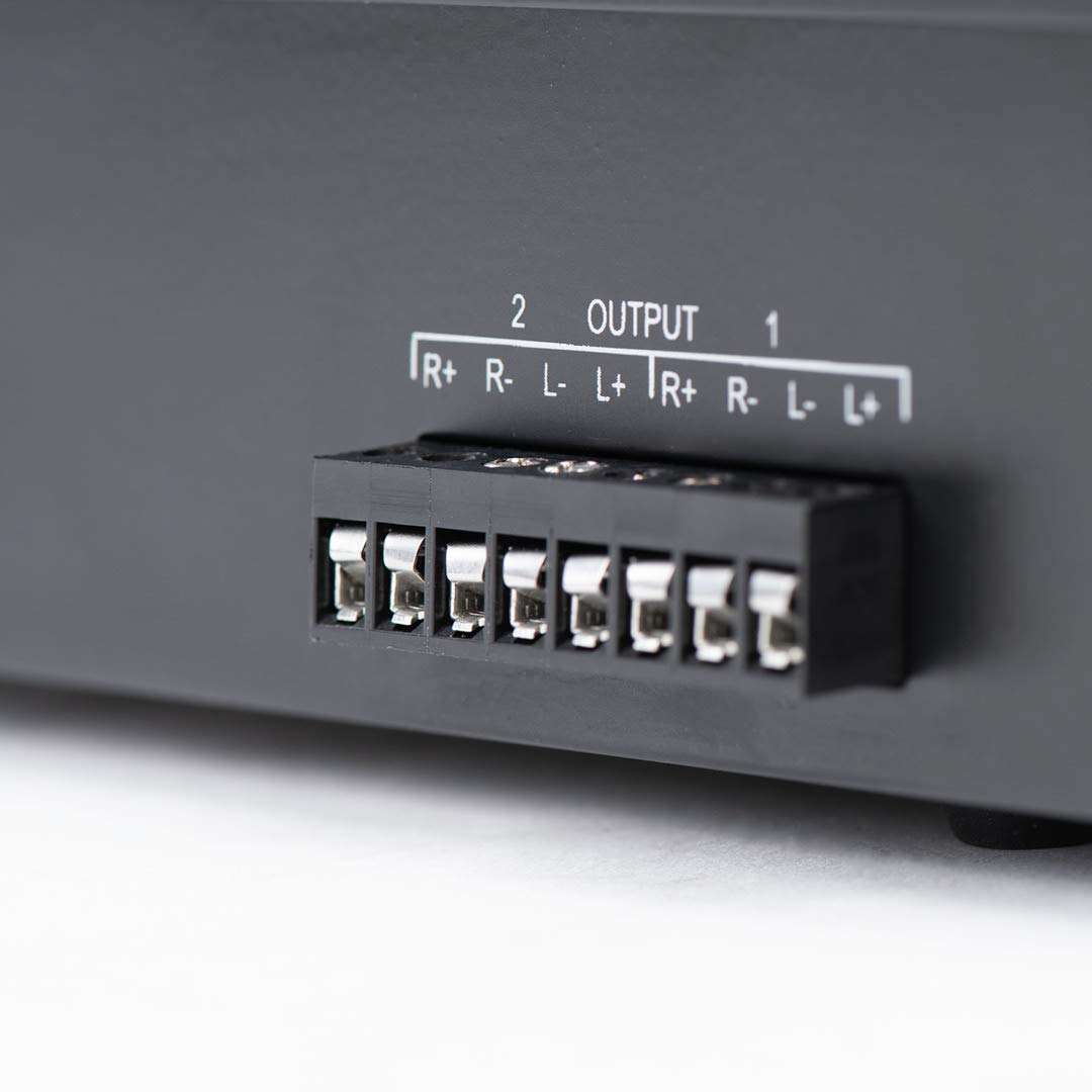 OSD Two Sources, Two Pair Stereo Speaker Select Box with Volume Control SSVC2 6