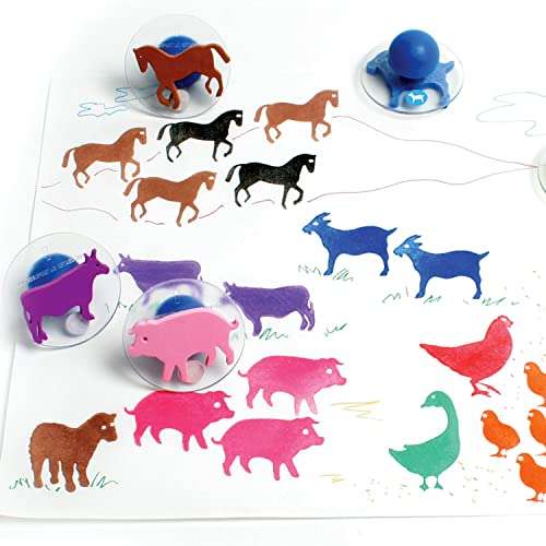 READY 2 LEARN Giant Stampers - Farm Animals - Set of 10 - Easy to Hold Foam Stamps for Kids - Arts and Crafts Stamps for Displays, Posters, Signs and DIY Projects 4