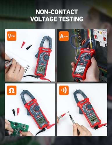 AstroAI Digital Clamp Meter Multimeter 2000 Counts Amp Voltage Tester Auto-ranging with AC/DC Voltage, AC Current, Resistance, Capacitance, Continuity, Live Wire Test, NCV, Blue 5