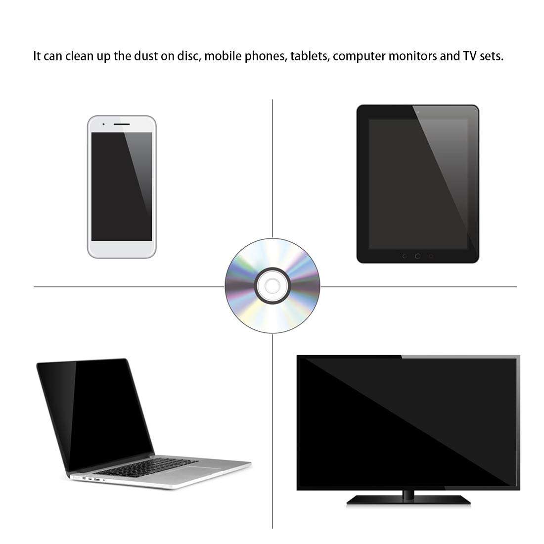 Record Cleaner kit Anti-Static Viscous Silicone Record & Microfiber Cleaning Cloth - for Vinyl Record, iPhone, iPad, Tablet, TV, Clothes, Glasses, Monitor etc, Washable & Reusable – Navy Blue 5