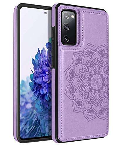 BENTOBEN Galaxy S20 FE Case,Phone Case Samsung S20 FE 5G,Slim Fit PU Leather Heavy Duty Rugged Shockproof Hybrid Hard PC Bumper Shockproof Protective Card Slot Cash Holder Girls Women Cover, Purple 6