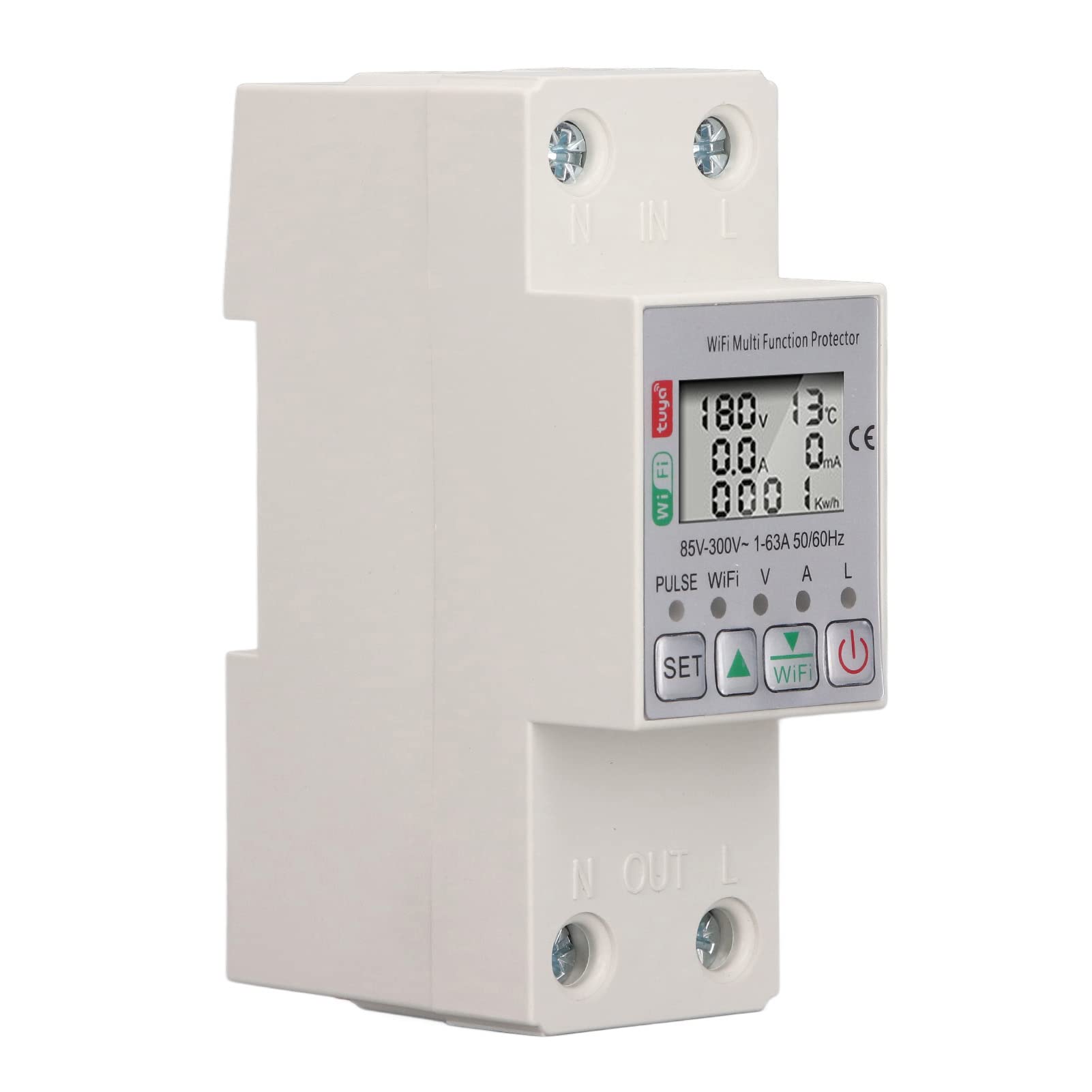 LOCADENCE AC 85~300V 63A WiFi Smart Power Meter Switch, Smart Electricity Energy Usage Watt Monitor Meter, Multi Function Protecto Smart Relay Switch for Tuya APP