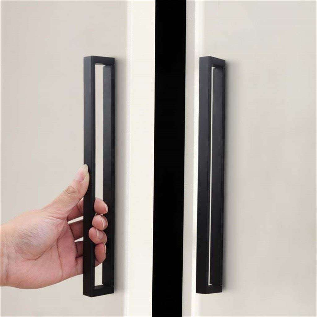 Sliding Door Handle, Alloy Polishing Matte Black European Minimalist Entrance Gate Bedroom Door Hardware Accessories Door Handle (Size : Hole spacing 256MM) 4