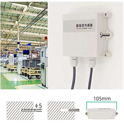Taidacent Temperature and Humidity Transmitter Sensor RS485 Modbus RTU 4-20mA 0-10V 0-5V Analog Air Mositure Probe Monitor Wall Mounted Industrial Agricultural Greenhouse (0-10V) 3