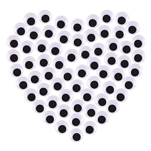 Decora 100pcs 18mm Round Wiggly Wobbly Googly Eyes Self-Adhesive Peel Sticker 1