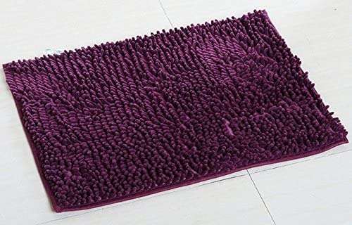 WorldCare® Plum, 400MMx600MM40*60CM Bathroom Soft Non-slip Microfiber Polyester Chenille Shaggy Shower Rug for Kitchen