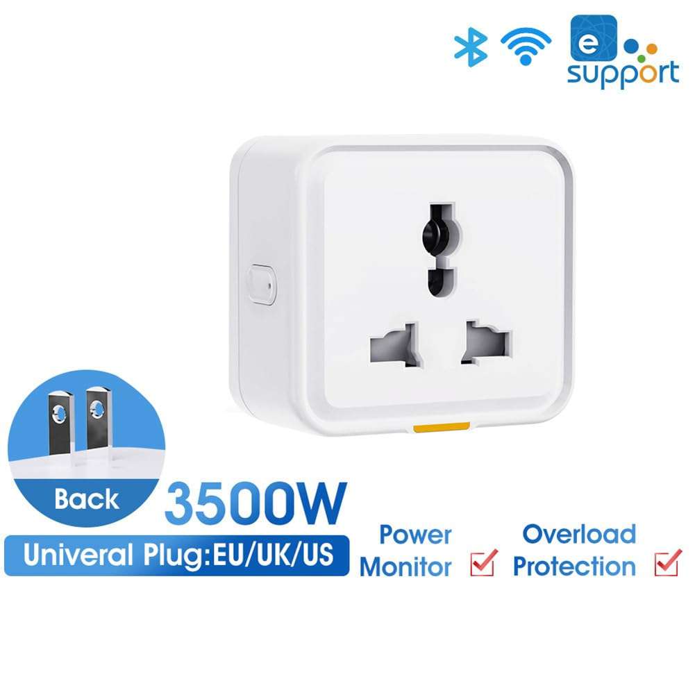 Geuxe WiFi Smart Socket Universal Plug APP Controls Voice Timing 2.4G Wireless Plug Switch US Plug, White 3