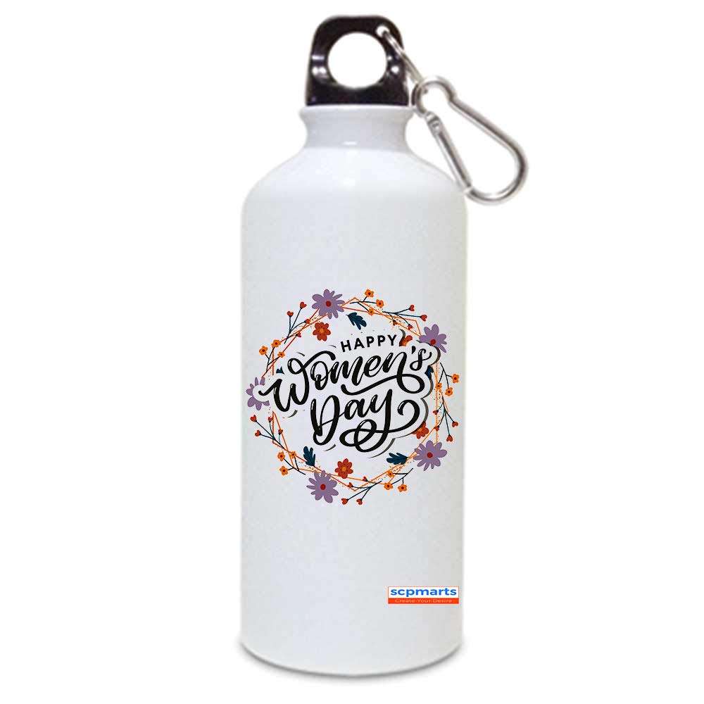 SCPmarts Create Your Desire Happy Women's Day Aluminium Sipper Water Bottle Gift for Woman,Lady,Sister, Mother, Friends, Wife. Printed Sipper Bottle - 600ML SCPALBWD16 1