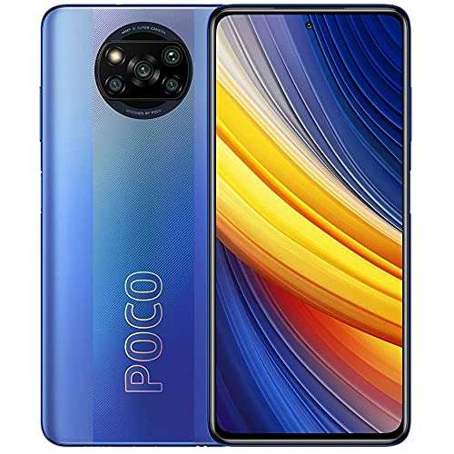 POCO, LLC Poco X3 Pro (128GB, 6GB) 6.67In 120Hz, Snapdragon 860, 48MP 4K Quad Camera, All Day Battery, Dual SIM GSM Factory Unlocked - US & Global 4G LTE Version (Blue), M2102J20SG, Frost Blue 6