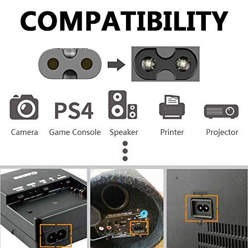 5FT AC Power Cable Cord for Sony PS4/PS3/PS5,Xbox Series S,Xbox Series X Power Cord Xbox One S X Game Console Supply Cable for TCL Roku Toshiba LED LCD TV,HP Canon Epson Printer Charge Adapter 2