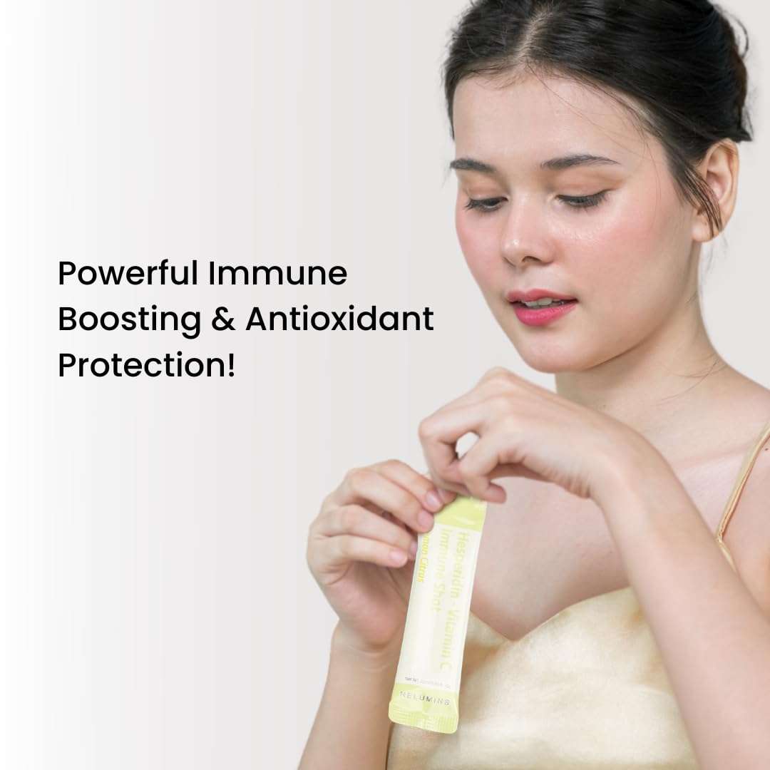 Relumins Vitamin C Shots, Hesperidin Lemon Citrus Vitamin C Packets with Bioflavonoids for Immune Boost & Antioxidant Protection – Daily Immunity Support, 10 Packets (25ml Each) 3